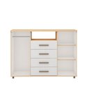 Ver imagem 2 de Comoda Sapateira Berlim 2 Portas 4 Gavetas Freijo/ Off White