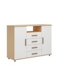 Ver imagem 3 de Comoda Sapateira Berlim 2 Portas 4 Gavetas Freijo/ Off White