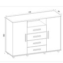 Ver imagem 5 de Comoda Sapateira Berlim 2 Portas 4 Gavetas Freijo/ Off White