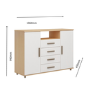 Ver imagem 6 de Comoda Sapateira Berlim 2 Portas 4 Gavetas Freijo/ Off White