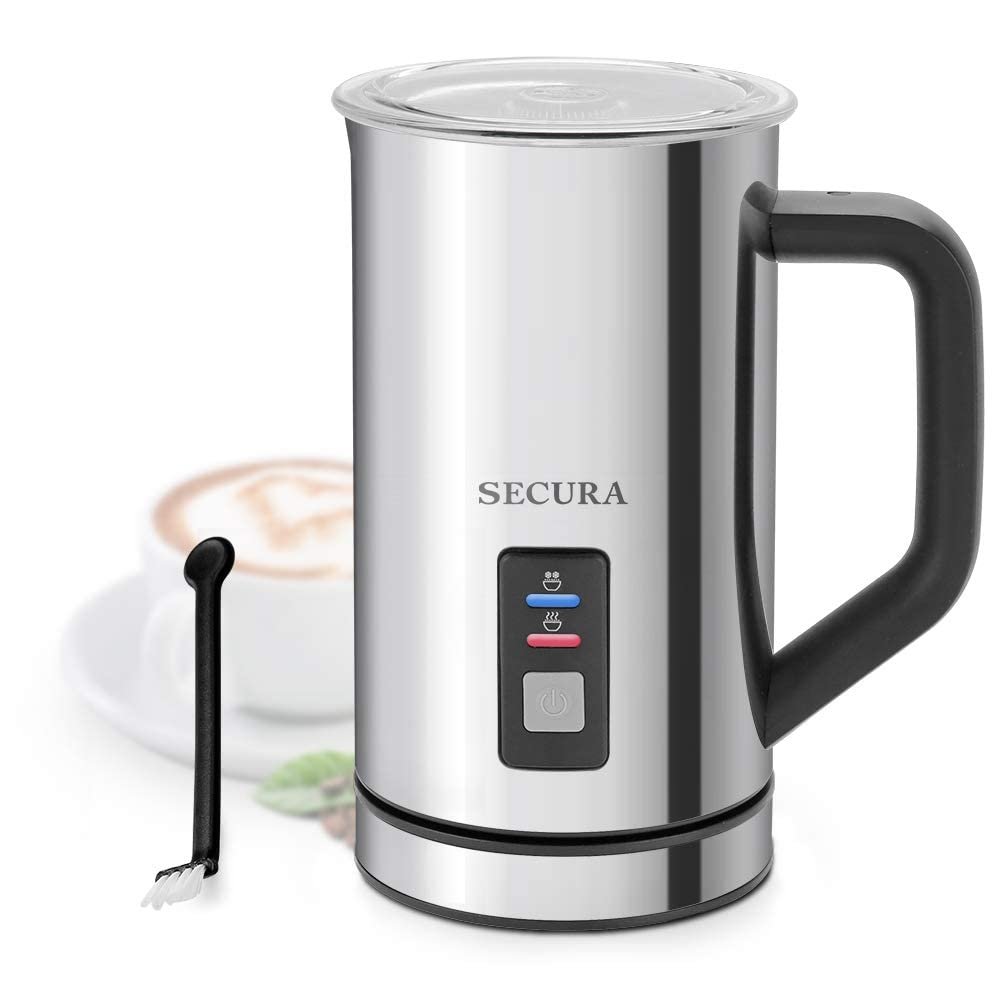 Secura Espumador de Leite Elétrico 16.9oz com Função Quente e Frio (inox)