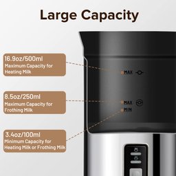 Secura Espumador de Leite Elétrico 16.9oz com Função Quente e Frio (inox) - 5