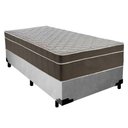 Ver imagem 1 de Cama Box Suede Solteiro + Colchão Sereneprime Molas Ensacadas 88x188x65 Cor:cinza