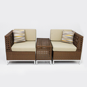 Ver imagem 1 de Kit com 2 Poltronas Tulipa Fibra Aluminio Área Externa e Interna com Mesa Lateral