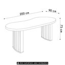 Ver imagem 4 de Mesa para Escritório Reunião 200cm Vinny Carvalho Branco A06 Mpozenato