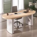 Ver imagem 2 de Mesa para Escritório Reunião 200cm Vinny Carvalho Branco A06 Mpozenato