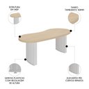 Ver imagem 3 de Mesa para Escritório Reunião 200cm Vinny Carvalho Branco A06 Mpozenato