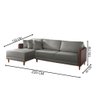 Sofá Vega com Chaise 5 Lugares Zarat Veludo Cinza Grafite 2,20m - 4