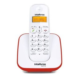 Aparelho Telefone Fixo sem Fio Digital Branco Vermelho Bina - 2