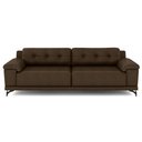 Ver imagem 2 de Sofá Living 4 lugares 292cm Agostino Pés Design em Ferro Couro Cappuccino G52 - Gran Belo