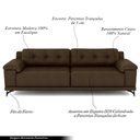 Ver imagem 3 de Sofá Living 4 lugares 292cm Agostino Pés Design em Ferro Couro Cappuccino G52 - Gran Belo