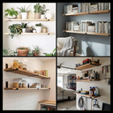 Ver imagem 3 de 8 Suportes para Prateleira Suspensa de Parede 20cm Design em L Estilo Modernoi Embutido Preto