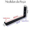 Ver imagem 4 de 8 Suportes para Prateleira Suspensa de Parede 20cm Design em L Estilo Modernoi Embutido Preto