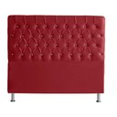 Ver imagem 1 de Cabeceira de Cama Box Bella Casal 140 Cm Suede Botão Cristal Vermelho Eli Móveis e Decoração