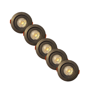 Kit 10 Spot Led Slim 5w 2700k Redondo Preto Embutir - Áreas Internas