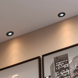 Kit 10 Spot Led Slim 5w 2700k Redondo Preto Embutir - Áreas Internas - 5