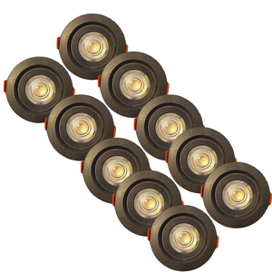 Kit 10  Luminária Spot Led Superslim 5w 2700k Redondo Preto Embutir