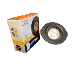 Kit 10 Spot Led Slim 5w 2700k Redondo Preto Embutir - Áreas Internas - 2