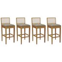 Ver imagem 1 de Banqueta Sala de Jantar Sara 1bmm005ca Premium Madeira Maciça Kit 4 Un Carvalho/boucle Bege Fendi/