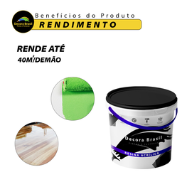 Resina Acrílica de Parede Decora Brasil Base de Água - 800 Ml - Incolor - 5