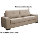 Ver imagem 2 de Sofá 3 Lugares 2,00m Turim Couro Bege 66 - Gran Belo