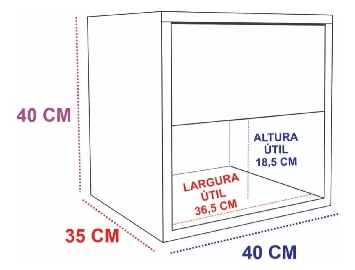 Mesa de Cabeceira com Gaveta Secreta Lado Direito Mdf Madeirado - 5