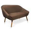 Ver imagem 5 de Kit 01 Namoradeira 02 Lugares e 02 Poltronas Giovana Suede Pés Palito Castanho - D’Rossi - Marrom