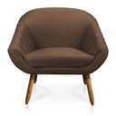 Ver imagem 4 de Kit 01 Namoradeira 02 Lugares e 02 Poltronas Giovana Suede Pés Palito Castanho - D’Rossi - Marrom