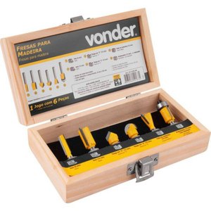 Vonder - Jogo De Fresa Para Madeira Com 6 Peças