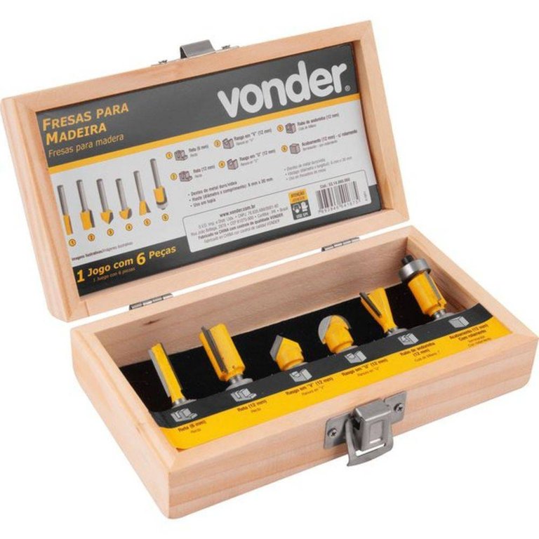 Vonder - Jogo De Fresa Para Madeira Com 6 Peças