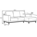 Ver imagem 4 de Sofá 3 Lugares 200cm Living com Chaise Direito Sala de Estar Kayrós D05 Sintético Preto - Mpozenato