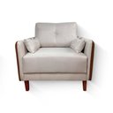 Ver imagem 4 de Poltrona Texas com Capa Couro - Luxo Decor Bege/couro