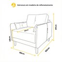 Ver imagem 2 de Poltrona Texas com Capa Couro - Luxo Decor Bege/couro