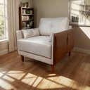 Ver imagem 7 de Poltrona Texas com Capa Couro - Luxo Decor Bege/couro
