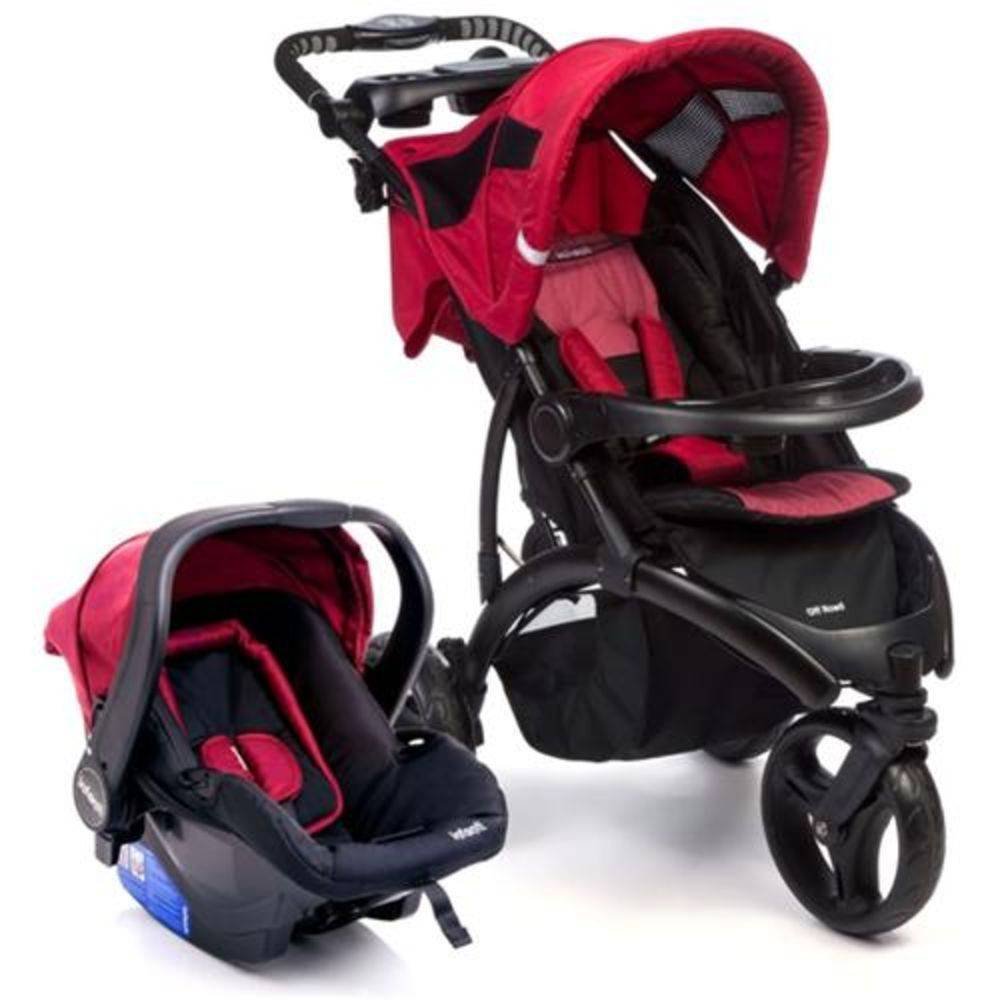 Carrinho de Passeio 3 Rodas Off Road + Bebê Conforto Cherry - Infanti ...