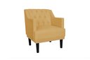 Ver imagem 1 de Poltrona Decorativa Alice Couro Amarelo Pés Madeira Mz Decor