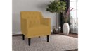 Ver imagem 3 de Poltrona Decorativa Alice Couro Amarelo Pés Madeira Mz Decor