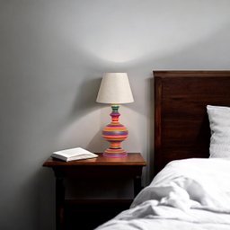 Abajur de Quarto Pequeno Colorido Imperial com Cúpula de Tecido - 4