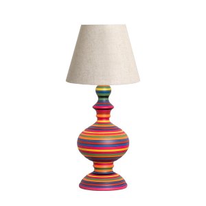 Abajur de Quarto Pequeno Colorido Imperial com Cúpula de Tecido