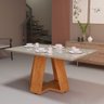 Mesa de Jantar Pérola 6 Lugares Retangular 120x80 Off White Tampo Vidro para Decoração - 1