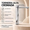 Ver imagem 5 de Torneira Doha Cromada Alta Aço Inox 304 Premium Goldenx