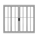 Ver imagem 1 de Janela Vitro 4 Folhas Alumínio Brilhante C/grade 1,00x1,20