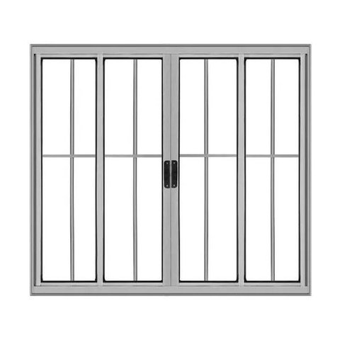 Janela Vitro 4 Folhas Alumínio Brilhante C/grade 1,00x1,20