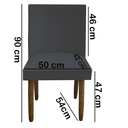 Ver imagem 5 de Kit 08 Cadeiras Para Sala De Jantar Tóquio Pés palito Suede Grafite - D'Classe Decor