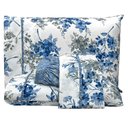 Ver imagem 1 de Jogo de Lençol Lislie Queen 4 Peças Micropercal 300 Fios Estampado Floral - Azul Flores - 100%