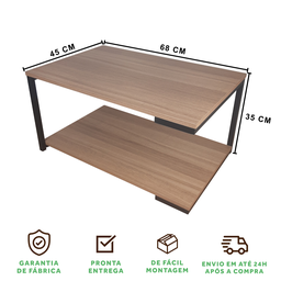 Mesa de Centro Strassis Design Sd-3090 Metal e Mdf Preta - 6