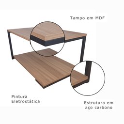 Mesa de Centro Strassis Design Sd-3090 Metal e Mdf Preta - 7