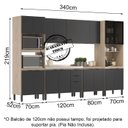 Ver imagem 5 de Cozinha Modulada 6 Peças FTM006 Avena Grafito Demobile
