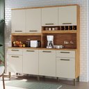 Ver imagem 1 de Cozinha Compacta Cabernet Prime 8 Portas 2 Gavetas 100% MDF Amêndoa/Off White - Rio Doce