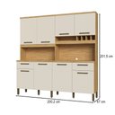 Ver imagem 4 de Cozinha Compacta Cabernet Prime 8 Portas 2 Gavetas 100% MDF Amêndoa/Off White - Rio Doce